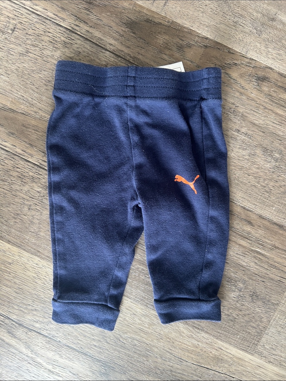 Puma Navy Jogger Pants with Orange Puma Logo